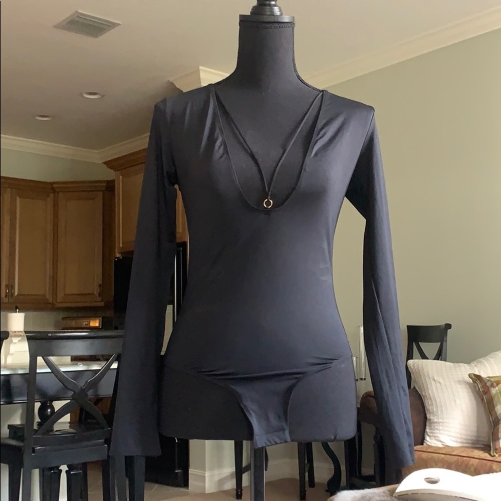 low cut long sleeve bodysuit